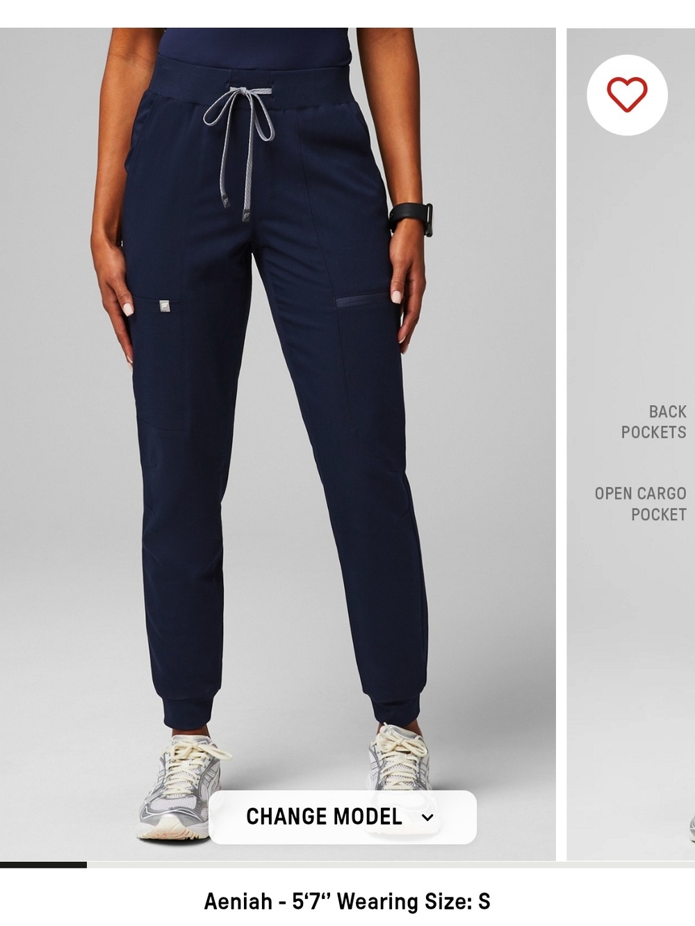 Navy Drawstring Jogger Scrub Pants